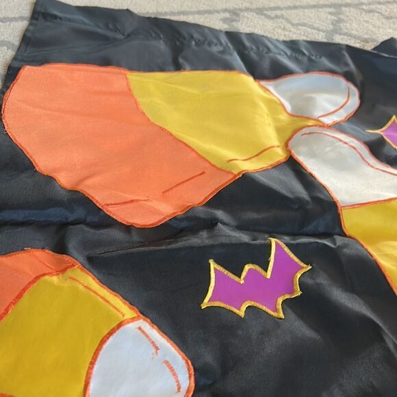 VTG Autumn Fall Halloween Garden Yard Flag Banner Nylon Candy Corn bats EUC - Picture 2 of 5